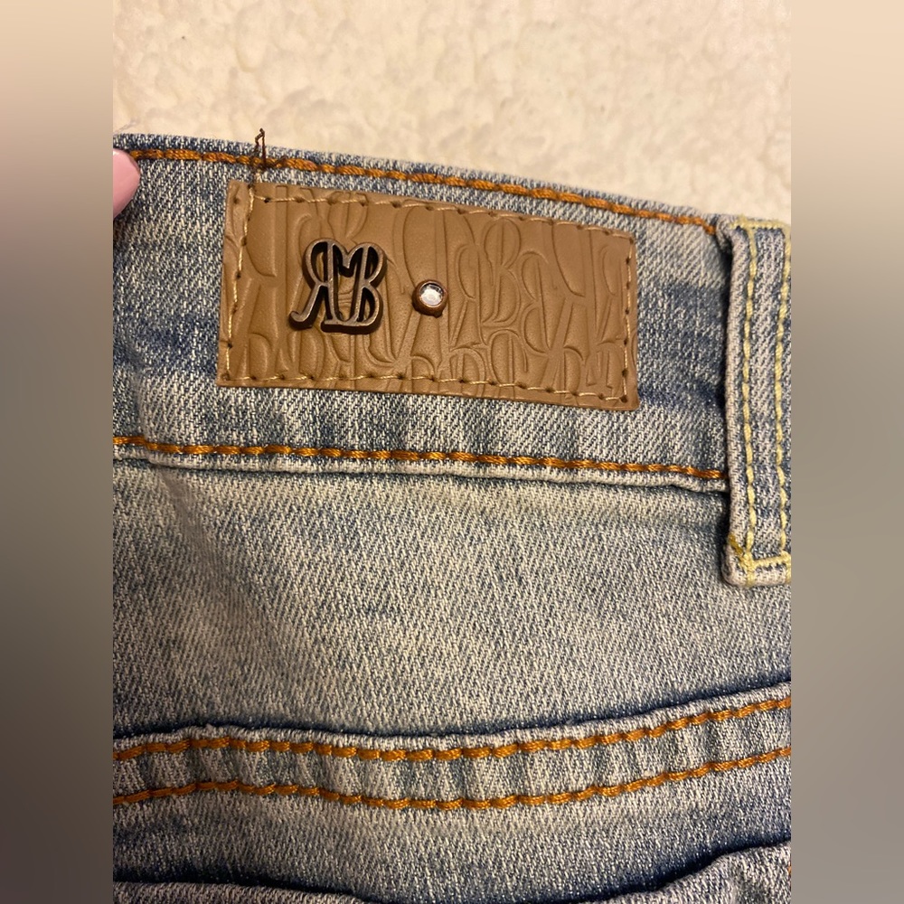Royal Blue-bootcut torn jeans..size 9x39 - Picture 4 of 12